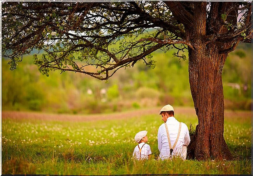 father and with his son