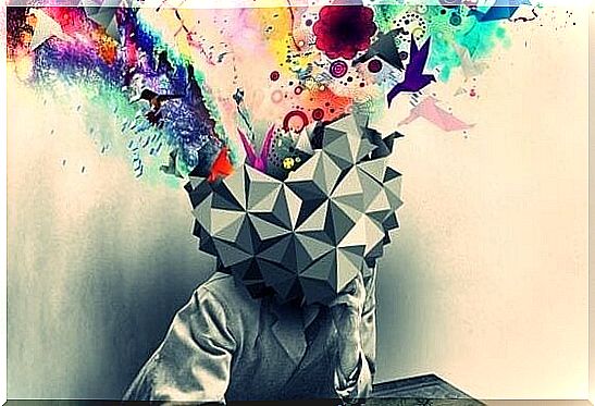 colors emanating from a head representing creativity