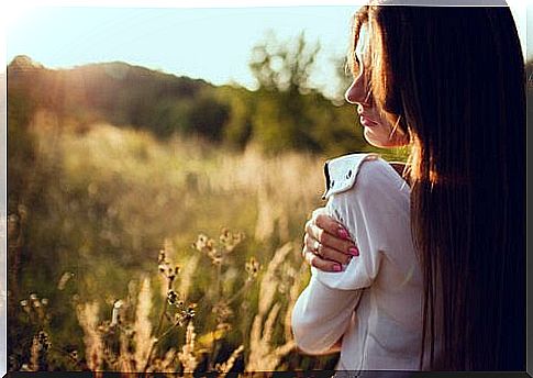 woman in a field